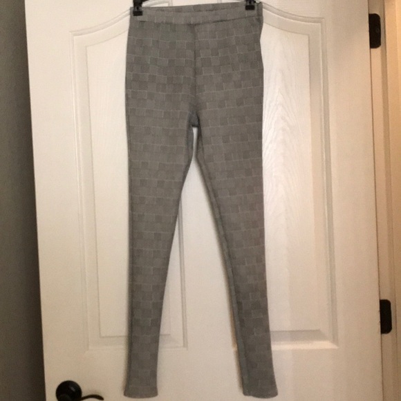 plaid stretch pants